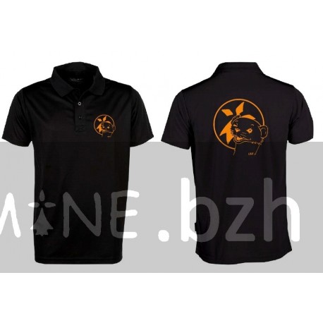 POLO NOIR/ORANGE HERMINE CLIN D'OEIL
