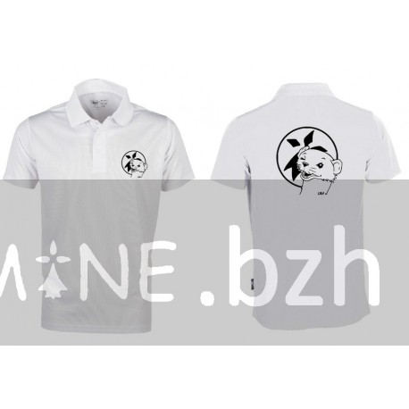 POLO BLANC/NOIR HERMINE CLIN D'OEIL