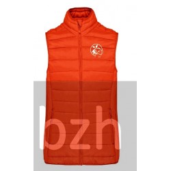 DOUDOUNE SANS MANCHE FEMME ORANGE HERMINE BLANCHE