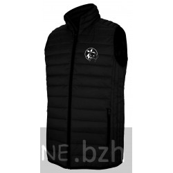 DOUDOUNE NOIRE FEMME SANS MANCHES  HERMINE BLANCHE