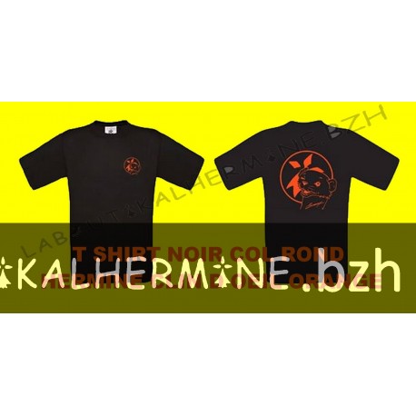 T-SHIRT NOIR HERMINE CLIN DOEIL ORANGE